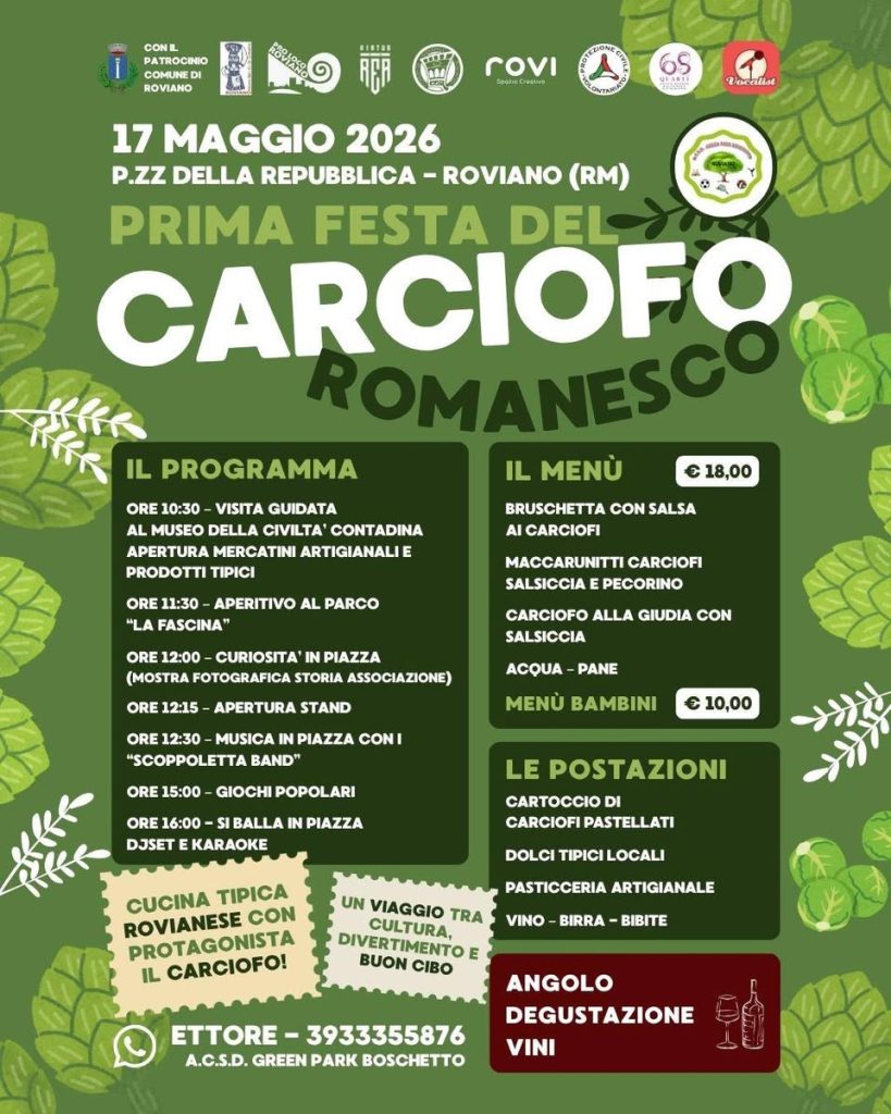 Roviano: prima Festa del Carciofo Romanesco