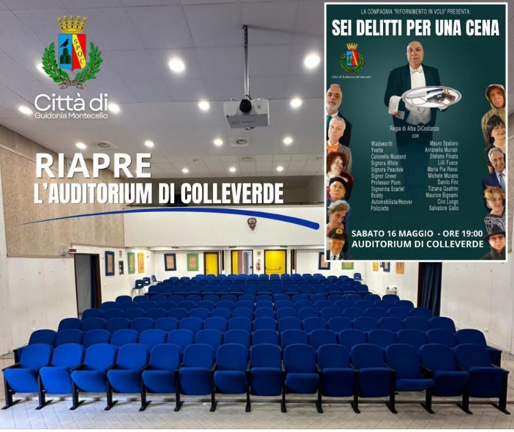 Riapre l’Auditorium di Colleverde: sipario alzato con “Sei delitti per una cena”