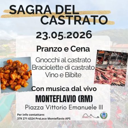 Monteflavio, sabato 23 maggio Sagra del Castrato