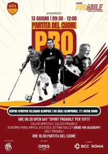Open Day e partita del cuore per accessibilità alla pratica sportiva