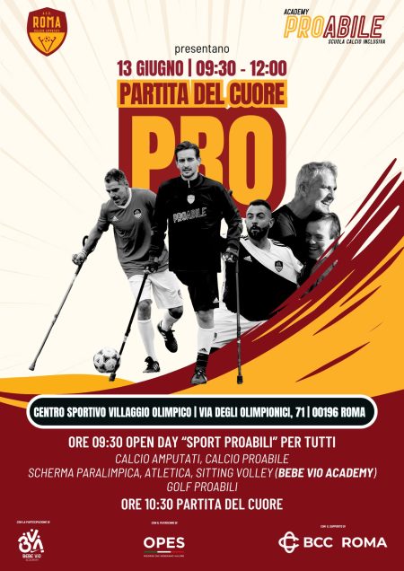 Open Day e partita del cuore per accessibilità alla pratica sportiva
